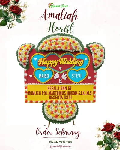 Karangan Papan Bunga Pernikahan di Pengarasan